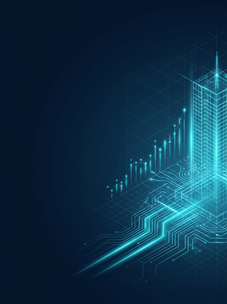 Modelo BIM de edifício em wireframe conectado a dados e custos — UCHOA BIM & CUSTOS